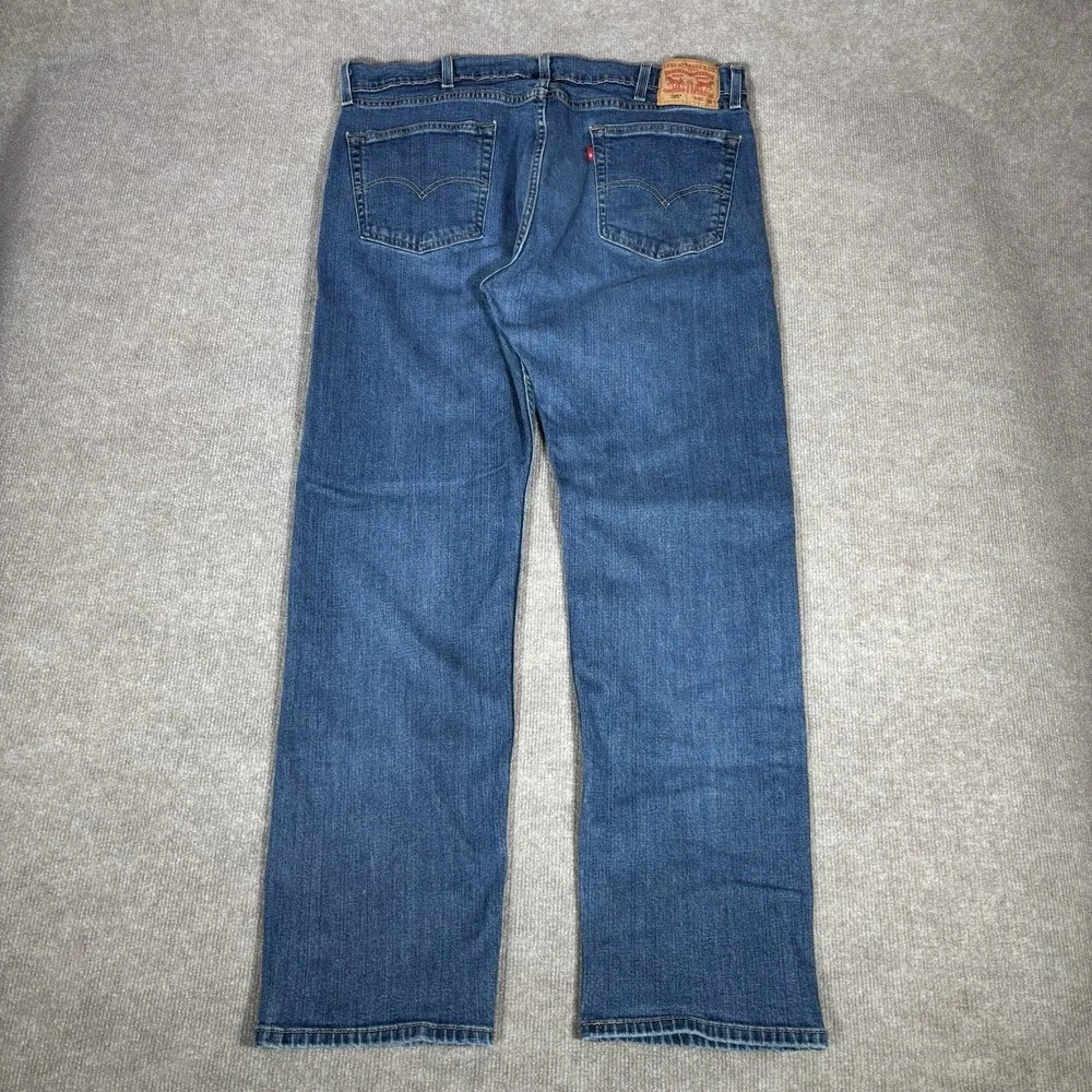 Levis 505 Jeans Mens‎ 38x32 Regular Fit Straight Medium Wash Blue Denim Stretch